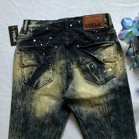 Preme NWT Distressed Stone wash Skinny Jeans Men W30 L32 *Pls See Description* - Picture 8 of 10